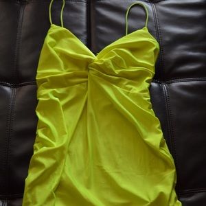 Highlighter yellow dress